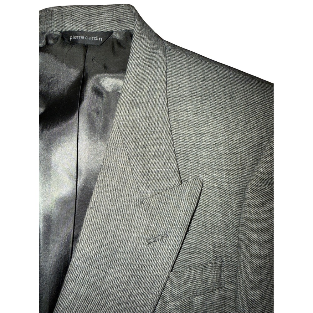 Pierre Cardin Mens Gray Double Breasted Suit Peak Lapel Pleated Pants 42R 31x29 - Picture 4 of 11